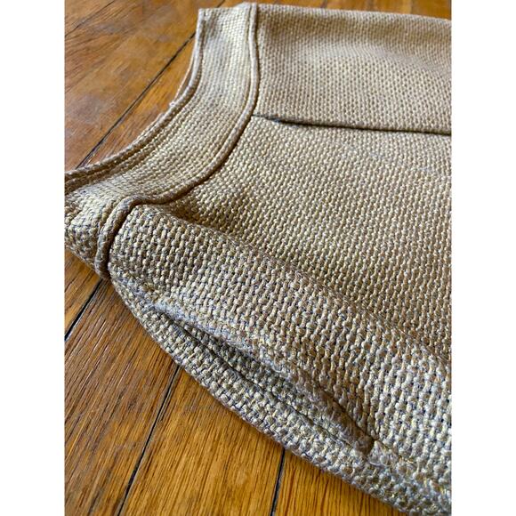 BANANA REPUBLIC Metallic Gold Wool Pleated Skirt sz 0 - Picture 2 of 10